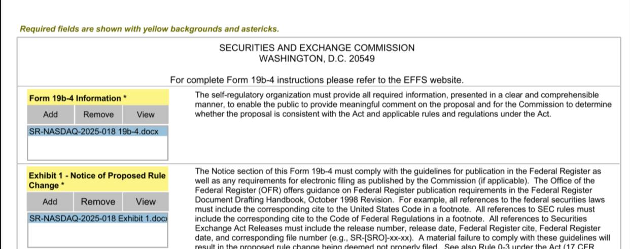 😲  NASDAQ הציבה יישום לרשימת HBAR-ETF הקנרית.